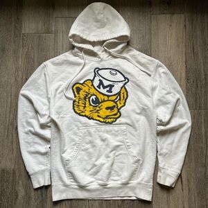 Valia White Hoodie with Yellow and Blue Accents